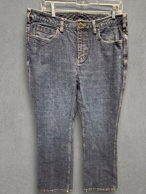Duluth Trading Co Womens Jeans 14x31 Medium Wash Blue Denim Stretch Straight Leg